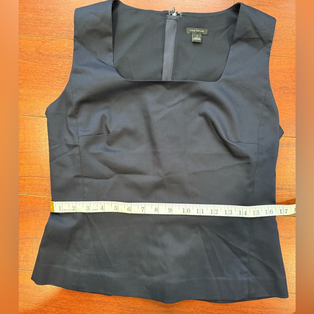 Ann Taylor Fitted Blue Peplum Tank Top - Picture 6 of 7